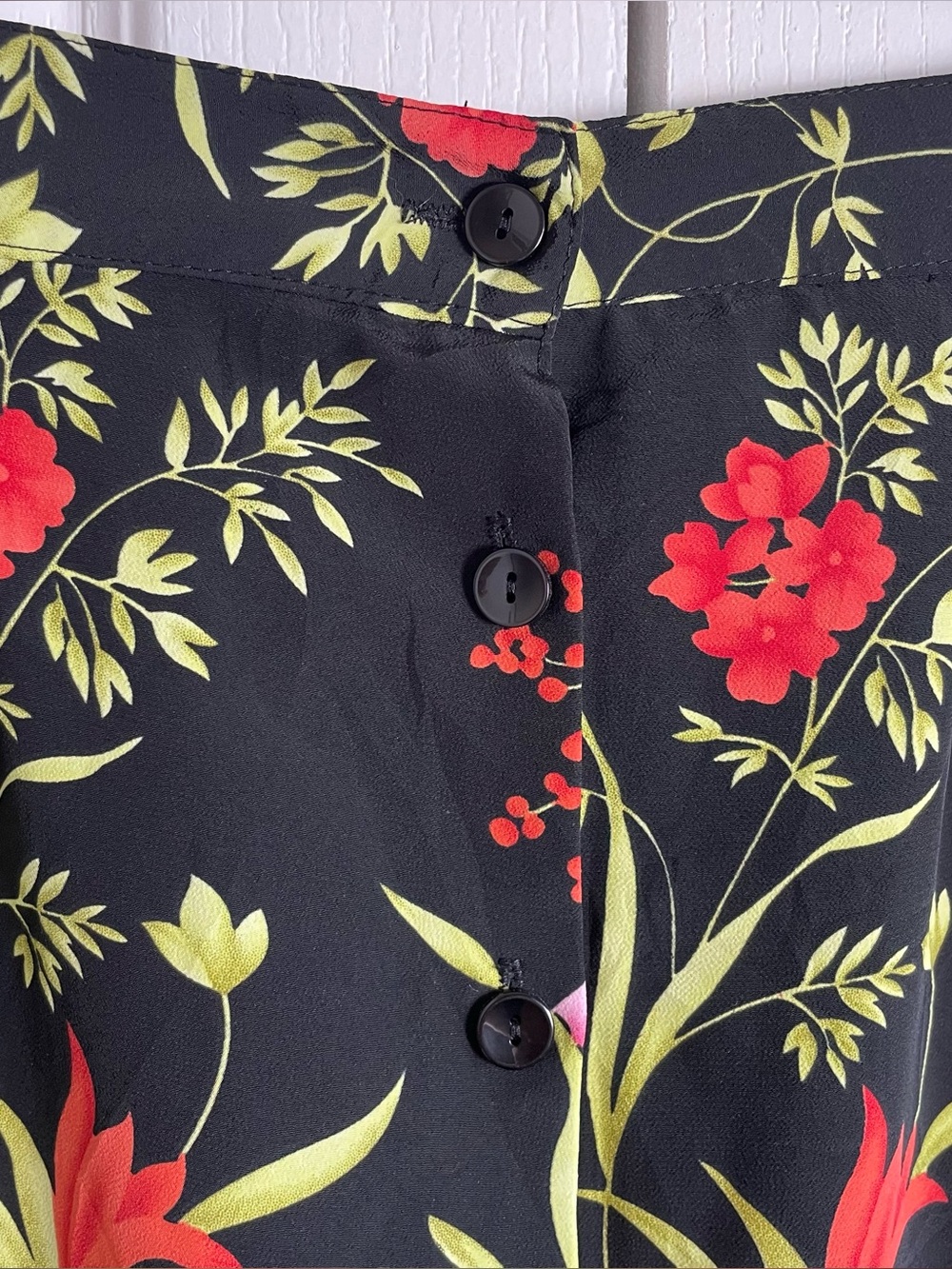 Jaclyn Smith Floral Maxi Skirt Women’s XL Black Colorful VTG 90s Pull On Elastic - Picture 4 of 13